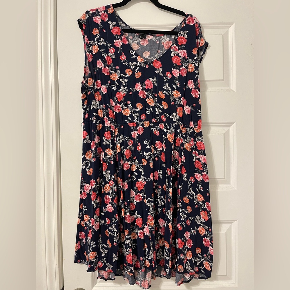 Torrid Blue and Pink Floral Dress